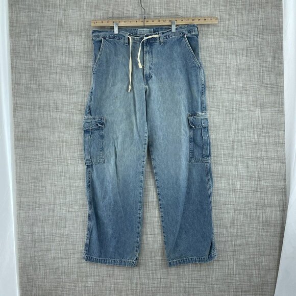 Abercrombie & Fitch Other - Abercrombie & Fitch Vintage Cargo Jeans Mens XLDistressed  Blue  *Flaw* 2916